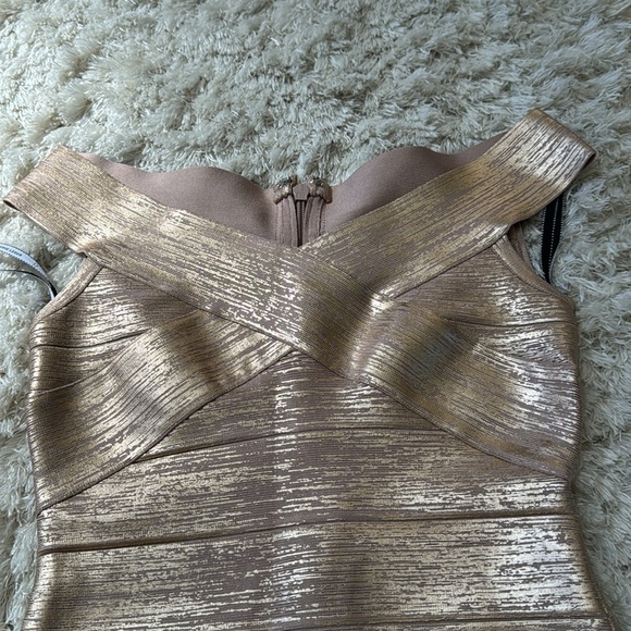 NWOT Herve Leger rose-gold bandage dress size M - Picture 5 of 10